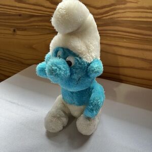 Vintage 1980 SMURF 7" Plush Stuffed Animal Toy Wallace Berrie & CO Peyo